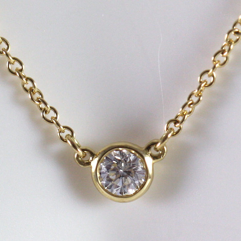 bezel set diamond necklace tiffany