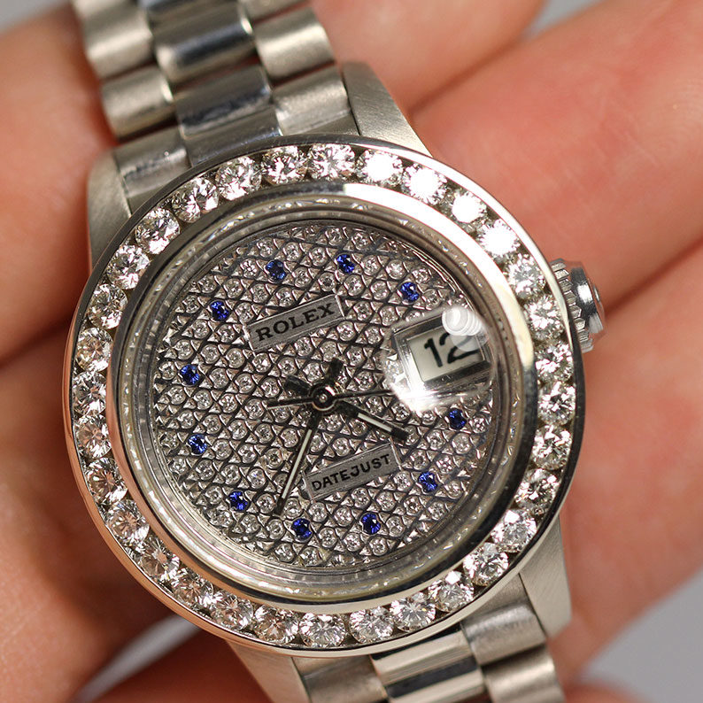 Rolex Oyster Perpetual DateJust 18K Yellow Gold Diamond Women's Watch
